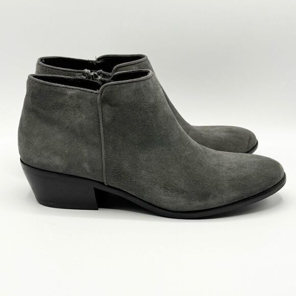 Sam Edelman Petty Gray Suede Side Zip Booties - Women’s US 8.5M / EU 38.5 - Picture 1 of 16